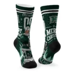 Hawaii Rainbow Warriors Socks Customized Snowy Scene Green White Best Selling