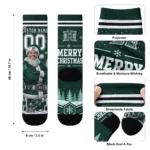Hawaii Rainbow Warriors Socks Customized Snowy Scene Green White Best Selling