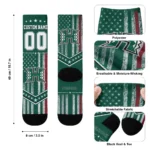 Hawaii Rainbow Warriors Socks Customized Star Stripes Green White Best Selling