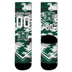 Hawaii Rainbow Warriors Socks Customized Woodland Camo Green Best Selling