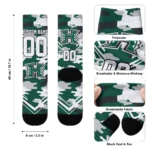 Hawaii Rainbow Warriors Socks Customized Woodland Camo Green Best Selling