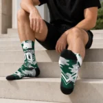 Hawaii Rainbow Warriors Socks Customized Woodland Camo Green Best Selling