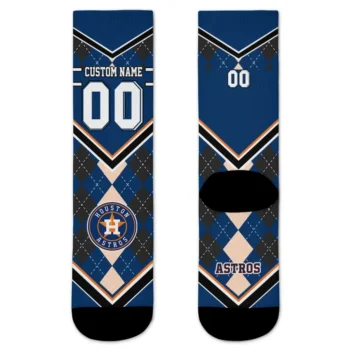Houston Astros Socks Custom Argyle Pattern Blue Best Selling