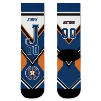 Houston Astros Socks Customized Arrow Blocks Blue Best Selling