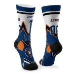 Houston Astros Socks Customized Arrow Blocks Blue Best Selling