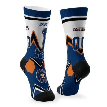 Houston Astros Socks Customized Arrow Blocks Blue Fashion Forward