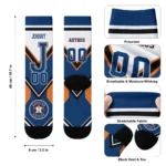 Houston Astros Socks Customized Arrow Blocks Blue Best Selling