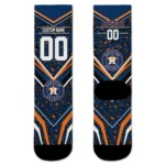 Houston Astros Socks Customized Leopard Print Blue Black Best Selling