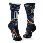 Houston Astros Socks Customized Leopard Print Blue Black Best Selling