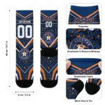 Houston Astros Socks Customized Leopard Print Blue Black Best Selling