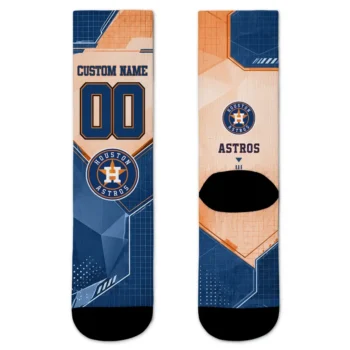 Houston Astros Socks Personalized Geometric Tech Blue Best Selling