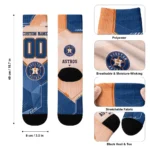 Houston Astros Socks Personalized Geometric Tech Blue Best Selling