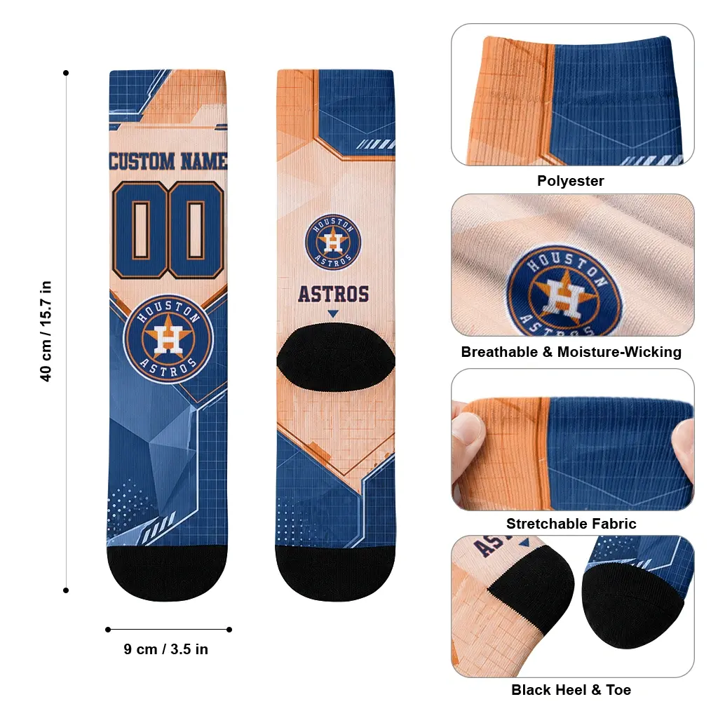 Houston Astros Socks Personalized Geometric Tech Blue High Quality Houston Astros Socks Personalized Geometric Tech Blue High Quality