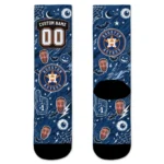 Houston Astros Socks Personalized Scattered Icons Blue Best Selling
