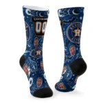 Houston Astros Socks Personalized Scattered Icons Blue Best Selling
