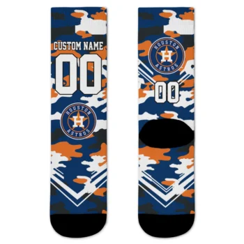 Houston Astros Socks - Personalized Woodland Camo Blue