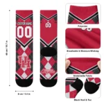 Houston Cougars Socks Personalized Argyle Pattern Red Best Selling