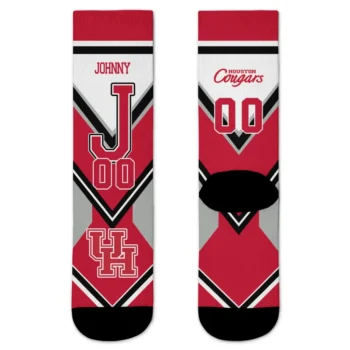 Houston Cougars Socks Personalized Arrow Blocks Red Best Selling