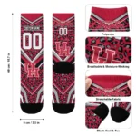 Houston Cougars Socks Personalized Leopard Print Red Black Best Selling
