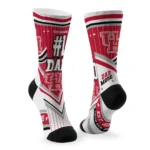 Houston Cougars Socks Personalized Pinstripe Chevron Red White Best Selling