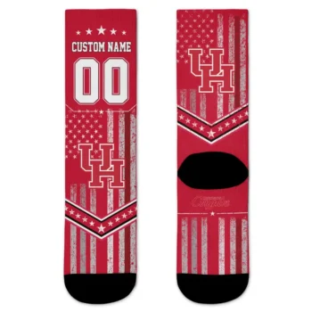 Houston Cougars Socks Personalized Star Stripes Red White Best Selling