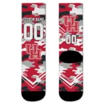 Houston Cougars Socks Personalized Woodland Camo Red Best Selling