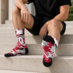 Houston Cougars Socks Personalized Woodland Camo Red Best Selling