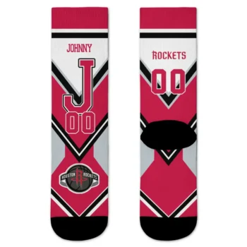 Houston Rockets Socks Custom Arrow Blocks Red Best Selling