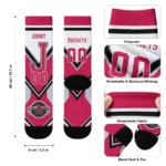 Houston Rockets Socks Custom Arrow Blocks Red Best Selling