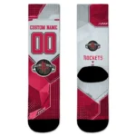 Houston Rockets Socks Customized Geometric Tech Red Best Selling