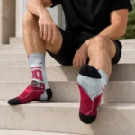 Houston Rockets Socks Customized Geometric Tech Red Best Selling