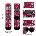 Houston Rockets Socks Customized Scattered Icons Red Best Selling