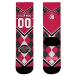 Houston Rockets Socks Personalized Argyle Pattern Red Best Selling