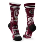 Houston Rockets Socks Personalized Snowy Scene Red White Best Selling