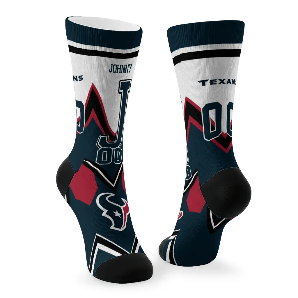 Houston Texans Socks Custom Arrow Blocks Blue Fashion Forward Houston Texans Socks Custom Arrow Blocks Blue Fashion Forward