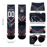 Houston Texans Socks Custom Leopard Print Blue Black Best Selling