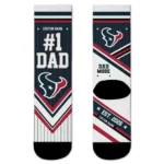 Houston Texans Socks - Custom Pinstripe Chevron Blue White