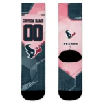 Houston Texans Socks Customized Geometric Tech Blue Best Selling