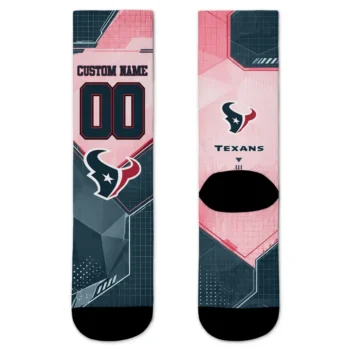 Houston Texans Socks Customized Geometric Tech Blue Best Selling