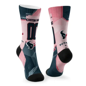 Houston Texans Socks Customized Geometric Tech Blue Fashion Forward