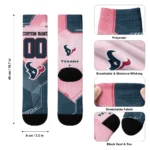 Houston Texans Socks Customized Geometric Tech Blue Best Selling