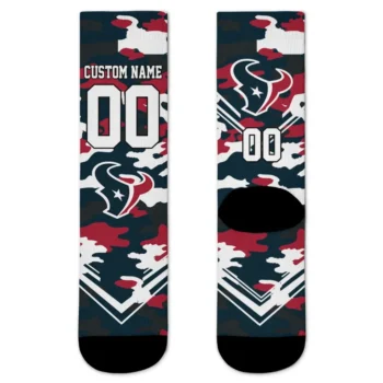 Houston Texans Socks Customized Woodland Camo Blue Best Selling