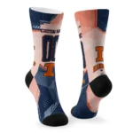 Illinois Fighting Illini Socks Customized Geometric Tech Blue Best Selling