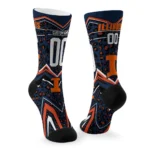 Illinois Fighting Illini Socks Customized Leopard Print Blue Black Best Selling