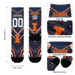 Illinois Fighting Illini Socks Customized Leopard Print Blue Black Best Selling