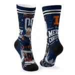 Illinois Fighting Illini Socks Customized Snowy Scene Blue White Best Selling