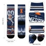 Illinois Fighting Illini Socks Customized Snowy Scene Blue White Best Selling