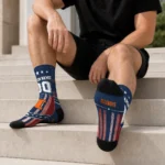 Illinois Fighting Illini Socks Customized Star Stripes Blue White Best Selling