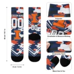 Illinois Fighting Illini Socks Customized Woodland Camo Blue Best Selling