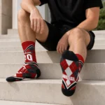 Indiana Hoosiers Socks Custom Argyle Pattern Red Best Selling
